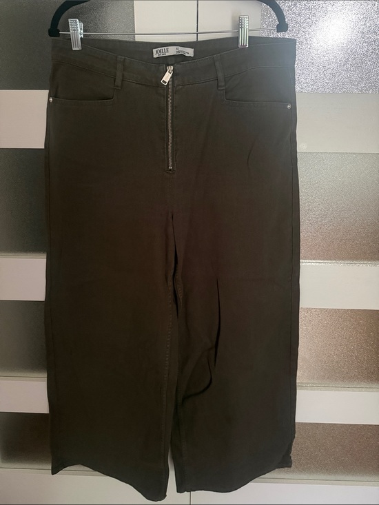 Joelle Collection Denim - Joelle Collection Wide Leg Jeans Flare in Dark Olive